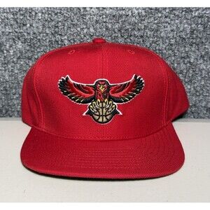 Atlanta Hawks SnapBack Hat Mitchell & Ness NBA Hardwood Classics Red Cap OSFM